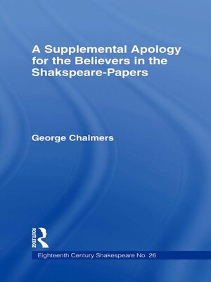 cover image of Supplemental Apology for Believers in Shakespeare Papers